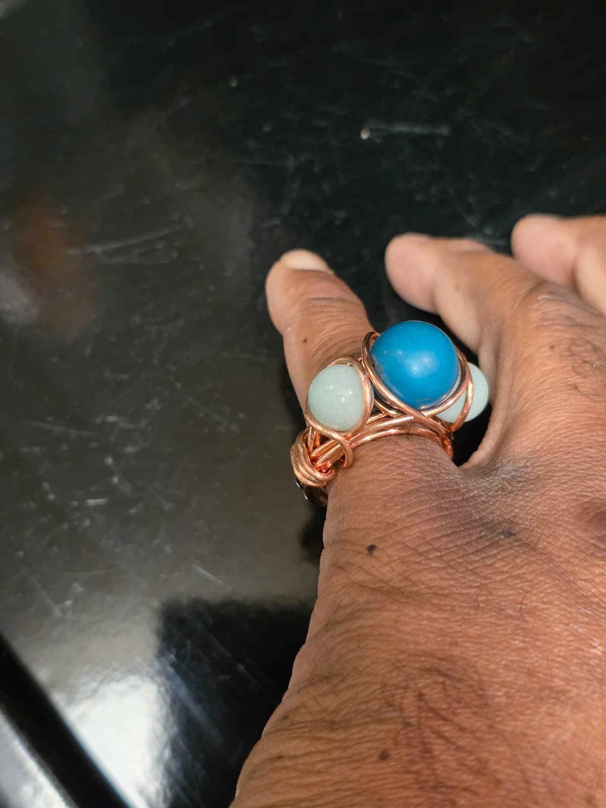 Blue apatite/ Amazonite tro - Image 2